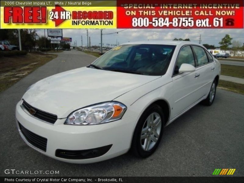 White / Neutral Beige 2006 Chevrolet Impala LT