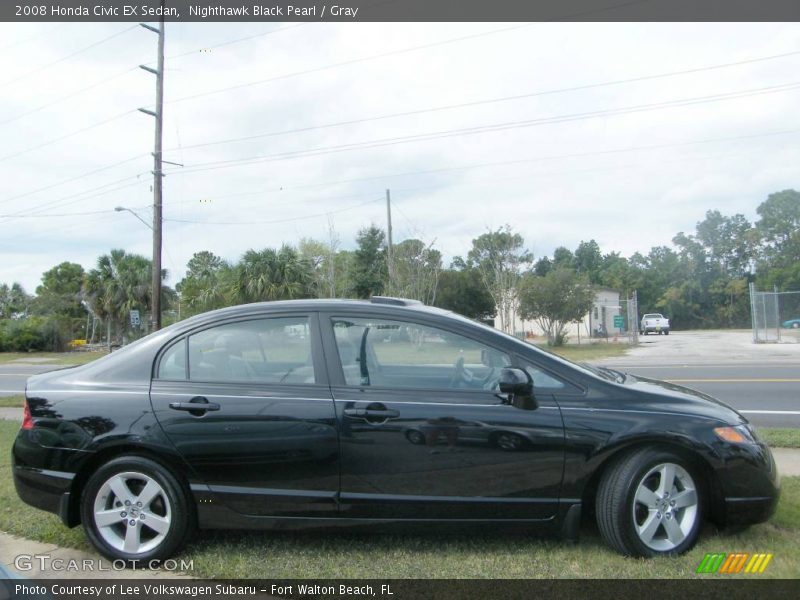 Nighthawk Black Pearl / Gray 2008 Honda Civic EX Sedan