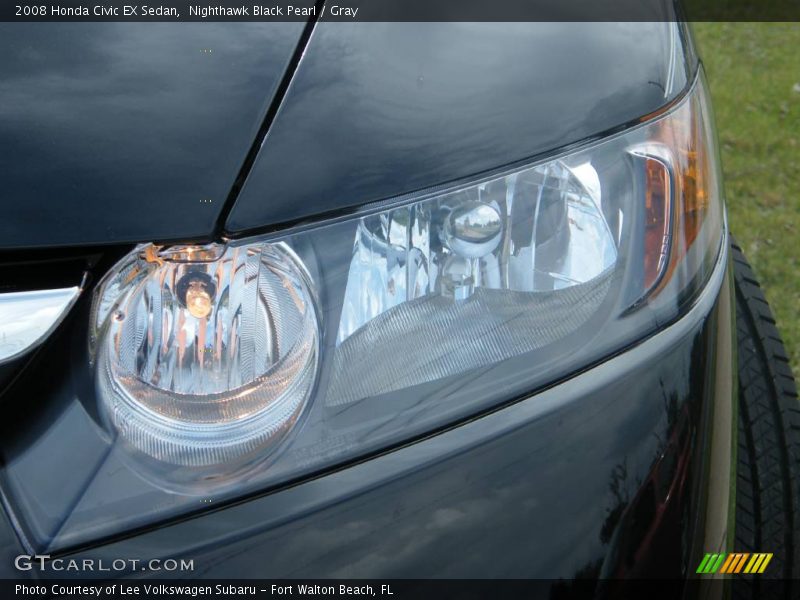 Nighthawk Black Pearl / Gray 2008 Honda Civic EX Sedan