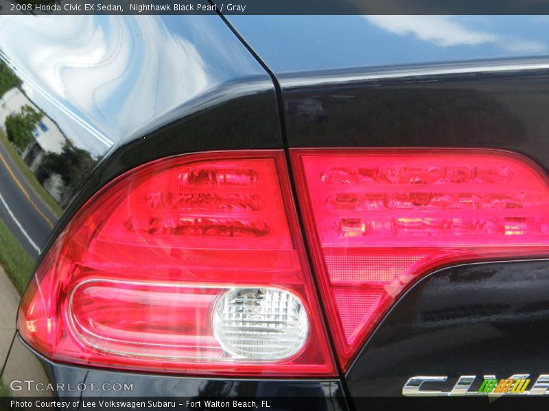 Nighthawk Black Pearl / Gray 2008 Honda Civic EX Sedan