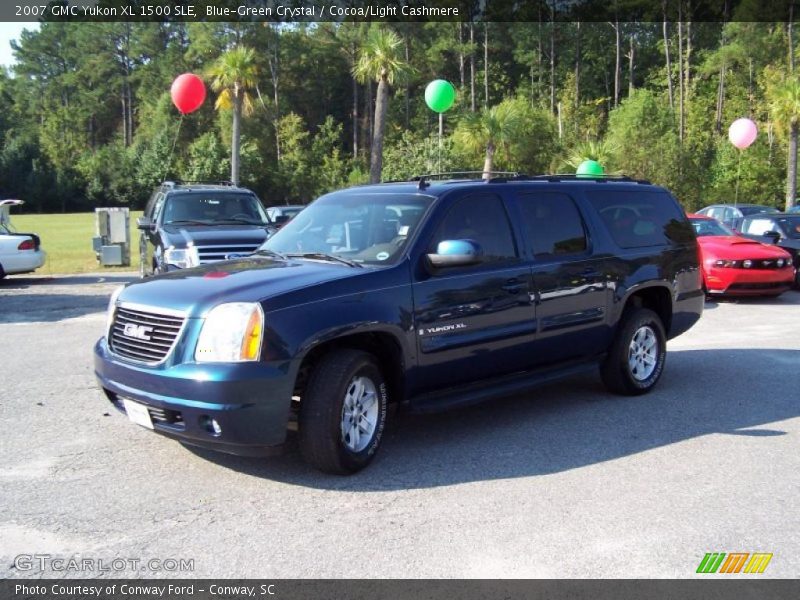 Blue-Green Crystal / Cocoa/Light Cashmere 2007 GMC Yukon XL 1500 SLE