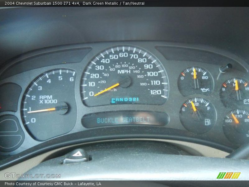 Dark Green Metallic / Tan/Neutral 2004 Chevrolet Suburban 1500 Z71 4x4