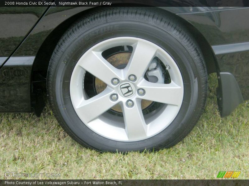 Nighthawk Black Pearl / Gray 2008 Honda Civic EX Sedan