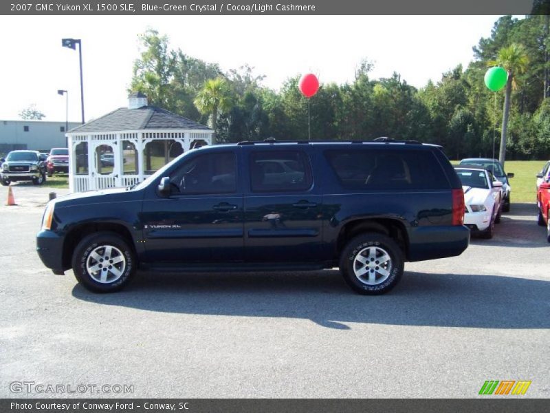 Blue-Green Crystal / Cocoa/Light Cashmere 2007 GMC Yukon XL 1500 SLE