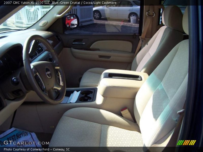 Blue-Green Crystal / Cocoa/Light Cashmere 2007 GMC Yukon XL 1500 SLE