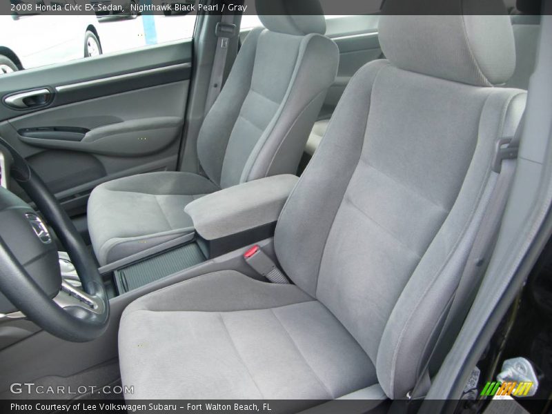 Nighthawk Black Pearl / Gray 2008 Honda Civic EX Sedan