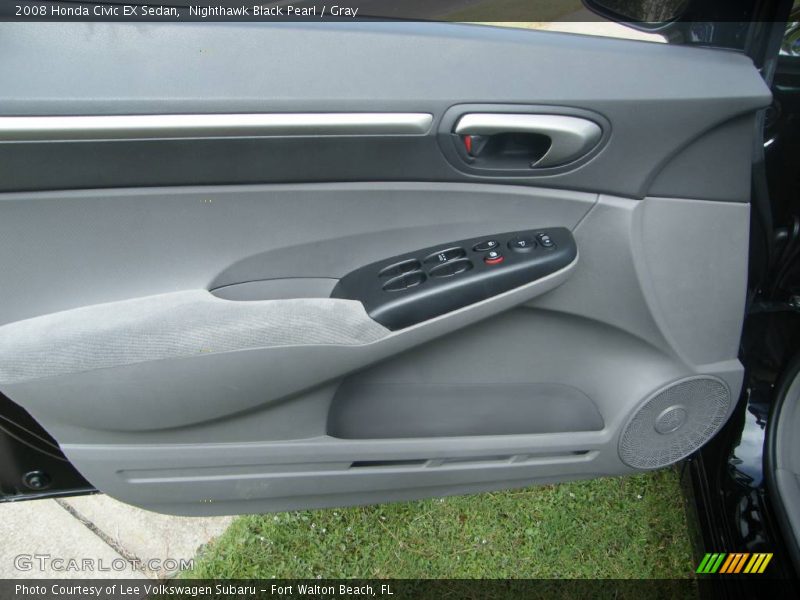 Nighthawk Black Pearl / Gray 2008 Honda Civic EX Sedan