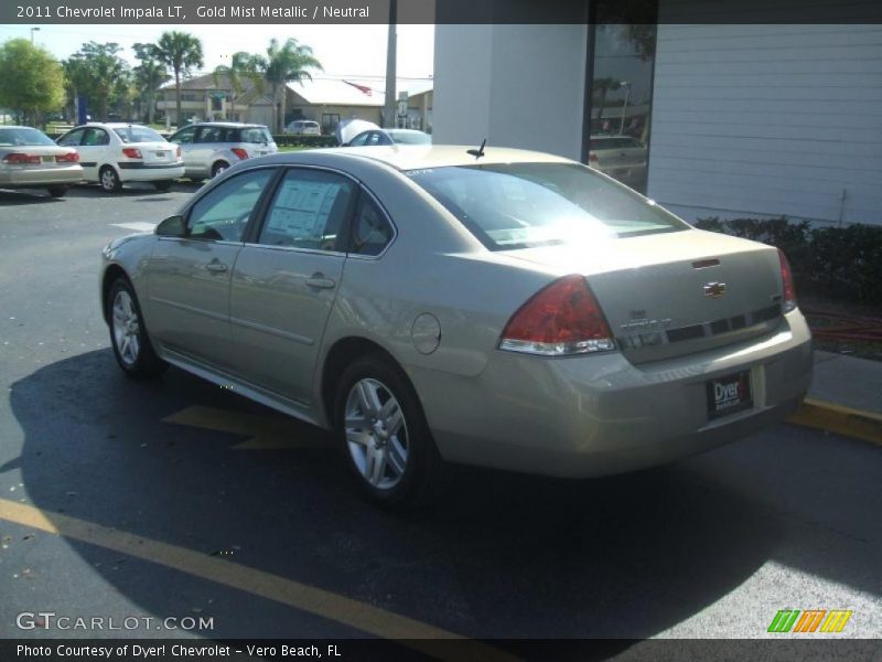 Gold Mist Metallic / Neutral 2011 Chevrolet Impala LT