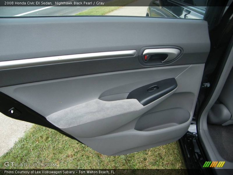 Nighthawk Black Pearl / Gray 2008 Honda Civic EX Sedan