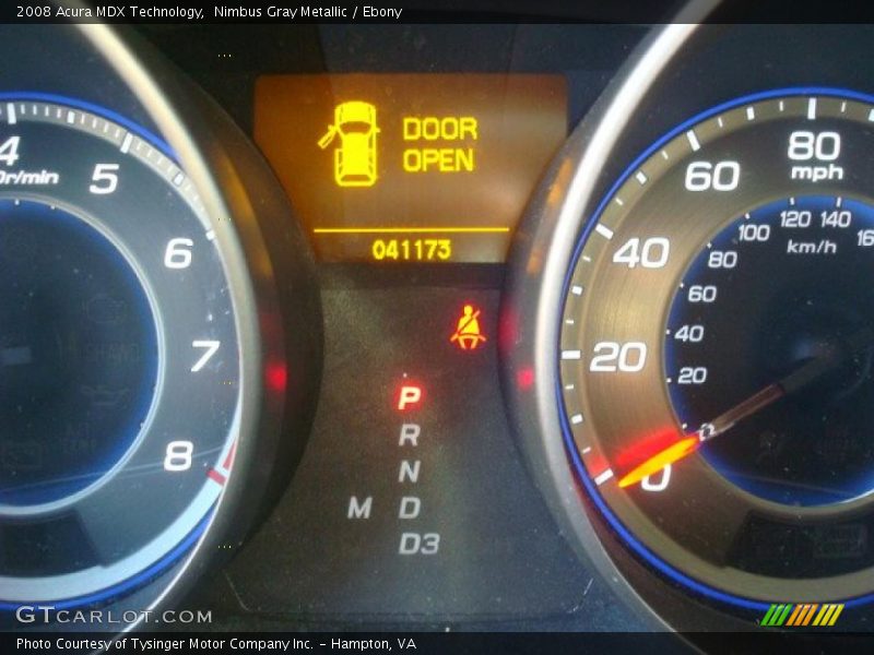 Nimbus Gray Metallic / Ebony 2008 Acura MDX Technology