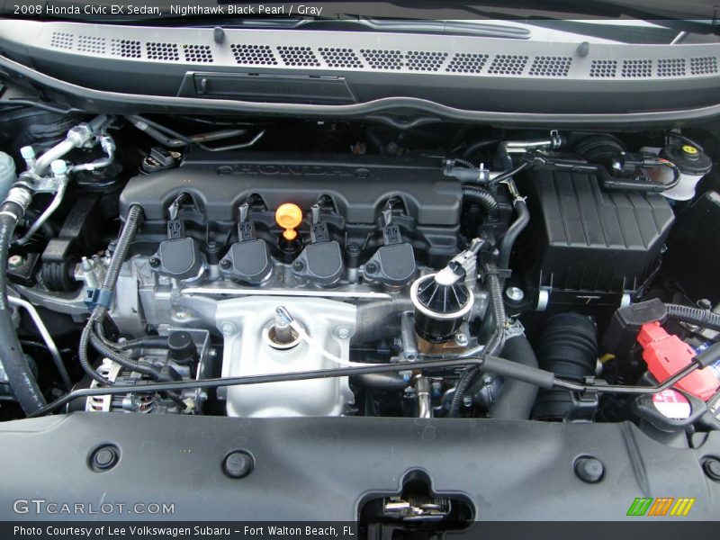 Nighthawk Black Pearl / Gray 2008 Honda Civic EX Sedan