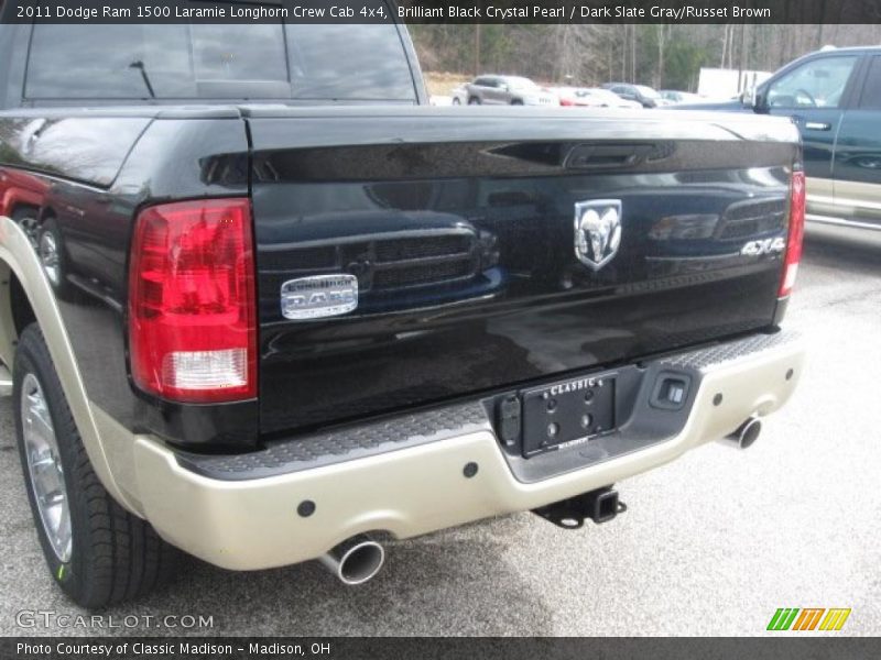 Brilliant Black Crystal Pearl / Dark Slate Gray/Russet Brown 2011 Dodge Ram 1500 Laramie Longhorn Crew Cab 4x4