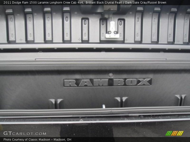 Brilliant Black Crystal Pearl / Dark Slate Gray/Russet Brown 2011 Dodge Ram 1500 Laramie Longhorn Crew Cab 4x4