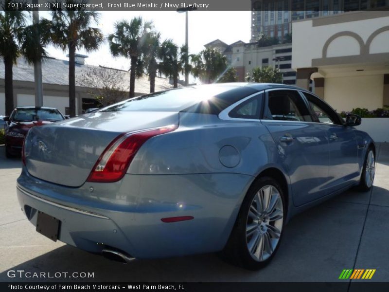 Frost Blue Metallic / Navy Blue/Ivory 2011 Jaguar XJ XJL Supercharged