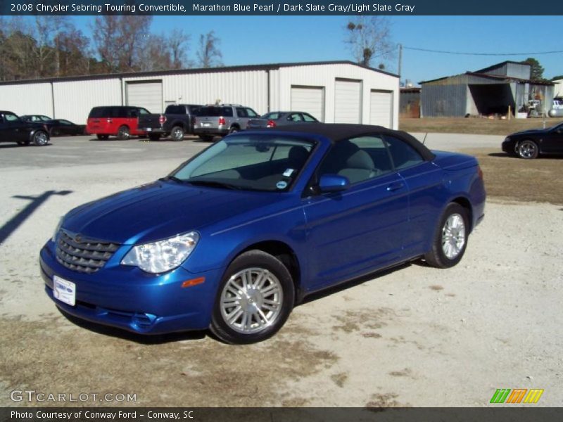 Marathon Blue Pearl / Dark Slate Gray/Light Slate Gray 2008 Chrysler Sebring Touring Convertible
