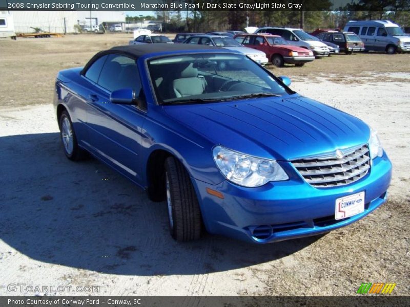 Marathon Blue Pearl / Dark Slate Gray/Light Slate Gray 2008 Chrysler Sebring Touring Convertible