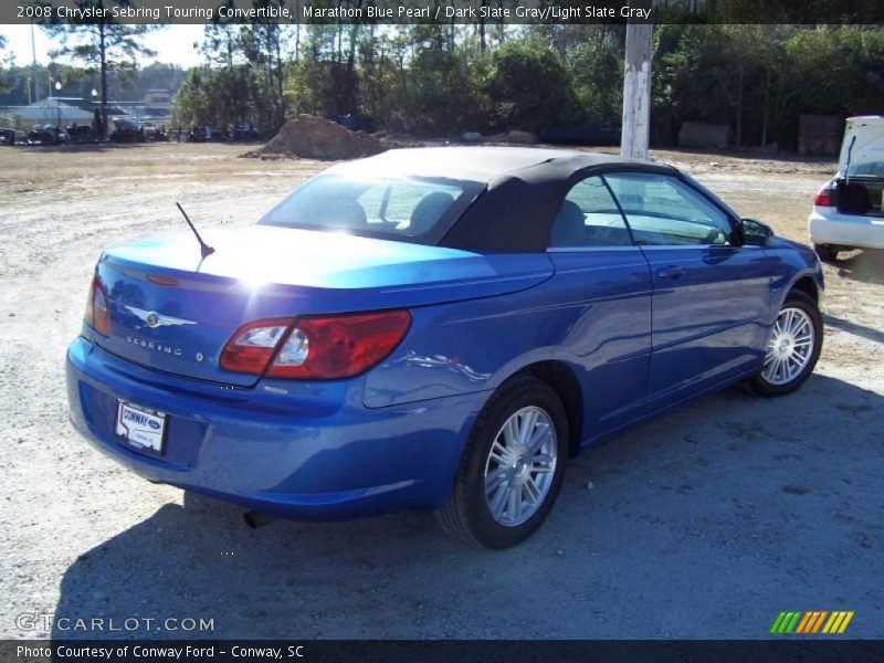 Marathon Blue Pearl / Dark Slate Gray/Light Slate Gray 2008 Chrysler Sebring Touring Convertible