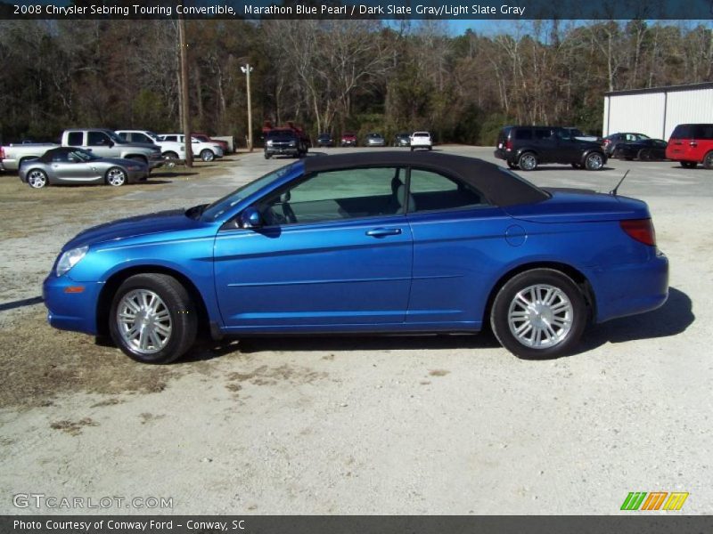 Marathon Blue Pearl / Dark Slate Gray/Light Slate Gray 2008 Chrysler Sebring Touring Convertible