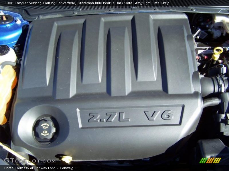 Marathon Blue Pearl / Dark Slate Gray/Light Slate Gray 2008 Chrysler Sebring Touring Convertible