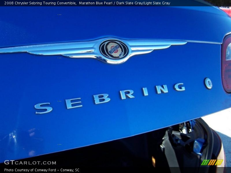 Marathon Blue Pearl / Dark Slate Gray/Light Slate Gray 2008 Chrysler Sebring Touring Convertible