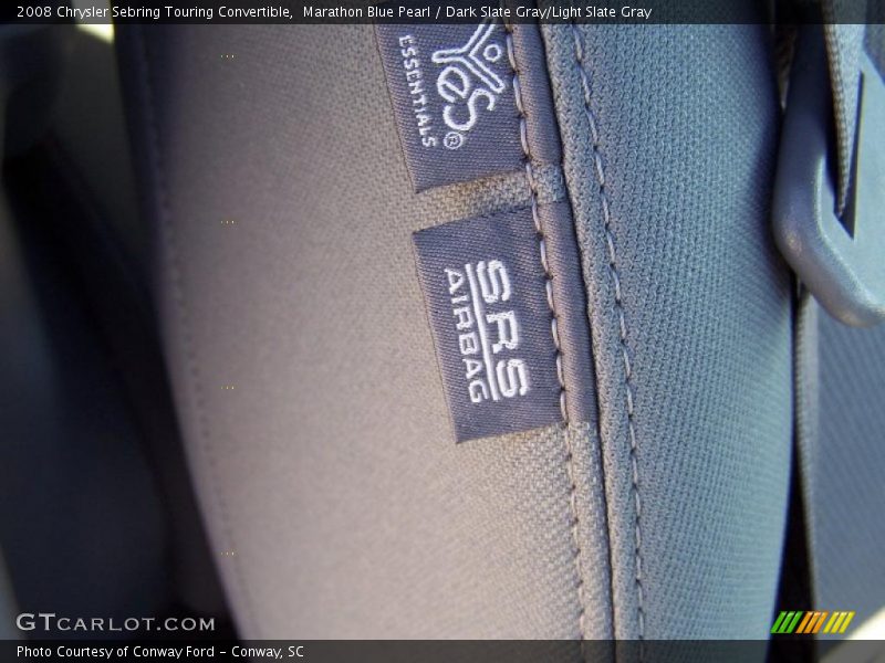 Marathon Blue Pearl / Dark Slate Gray/Light Slate Gray 2008 Chrysler Sebring Touring Convertible