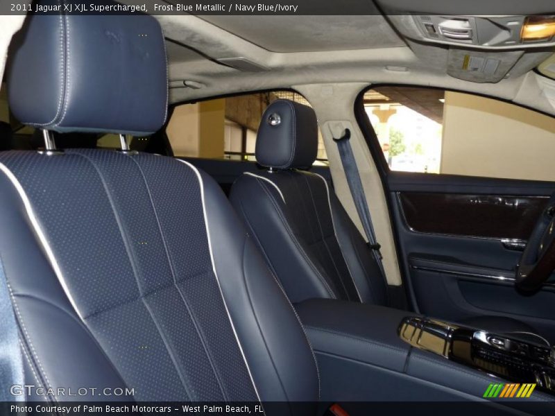 Frost Blue Metallic / Navy Blue/Ivory 2011 Jaguar XJ XJL Supercharged