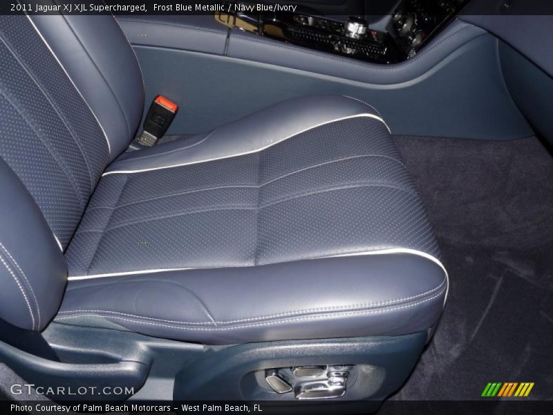 Frost Blue Metallic / Navy Blue/Ivory 2011 Jaguar XJ XJL Supercharged
