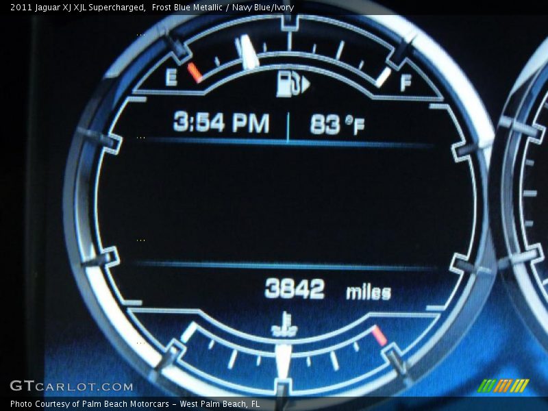 Frost Blue Metallic / Navy Blue/Ivory 2011 Jaguar XJ XJL Supercharged
