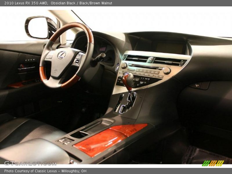 Obsidian Black / Black/Brown Walnut 2010 Lexus RX 350 AWD