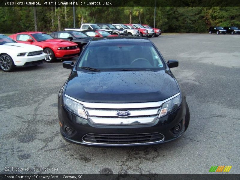 Atlantis Green Metallic / Charcoal Black 2010 Ford Fusion SE