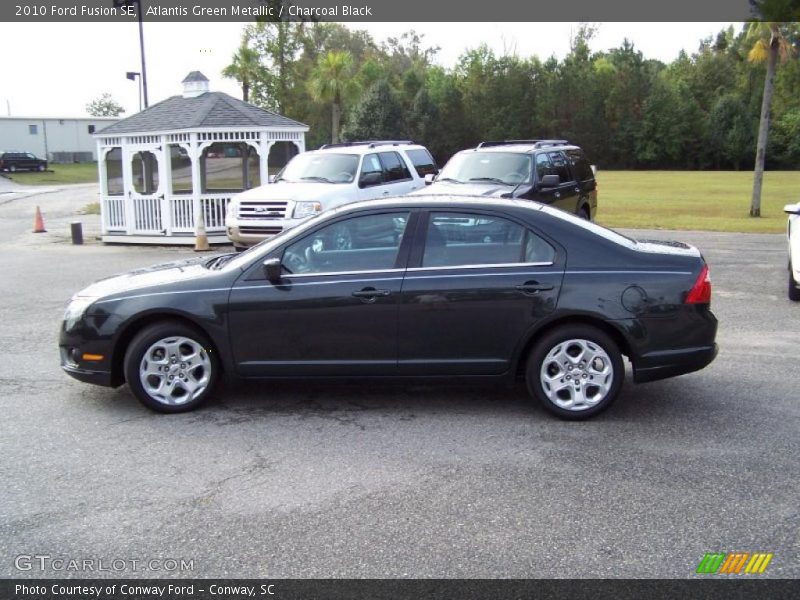 Atlantis Green Metallic / Charcoal Black 2010 Ford Fusion SE