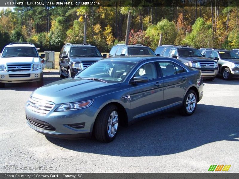 Steel Blue Metallic / Light Stone 2010 Ford Taurus SEL