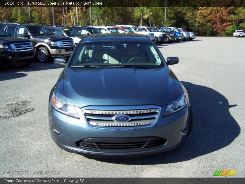 Steel Blue Metallic / Light Stone 2010 Ford Taurus SEL