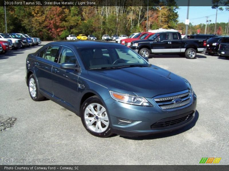 Steel Blue Metallic / Light Stone 2010 Ford Taurus SEL