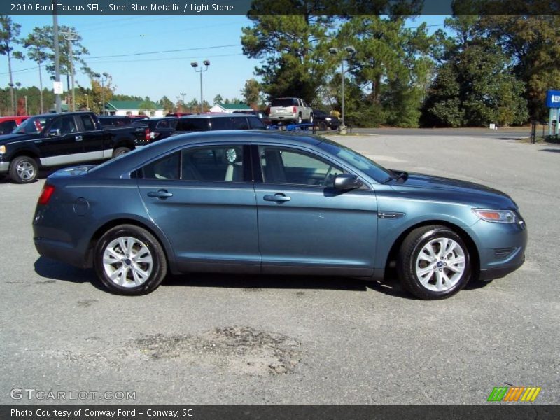 Steel Blue Metallic / Light Stone 2010 Ford Taurus SEL