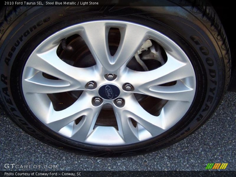 Steel Blue Metallic / Light Stone 2010 Ford Taurus SEL