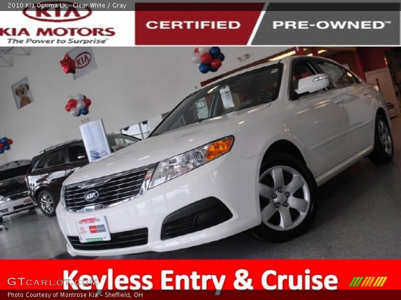 Clear White / Gray 2010 Kia Optima LX