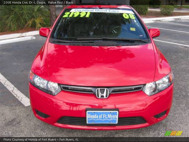 Rallye Red / Black 2008 Honda Civic EX-L Coupe