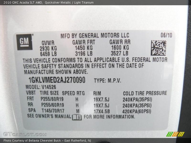 Quicksilver Metallic / Light Titanium 2010 GMC Acadia SLT AWD