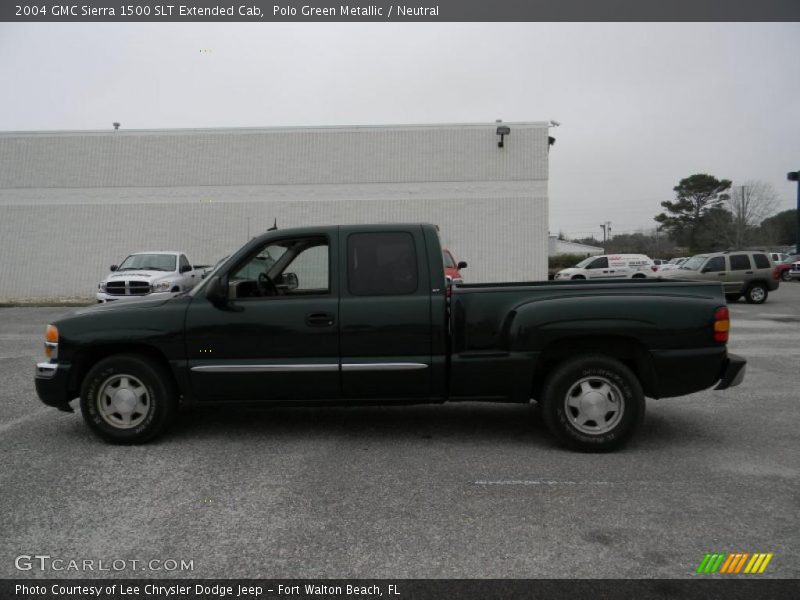 Polo Green Metallic / Neutral 2004 GMC Sierra 1500 SLT Extended Cab
