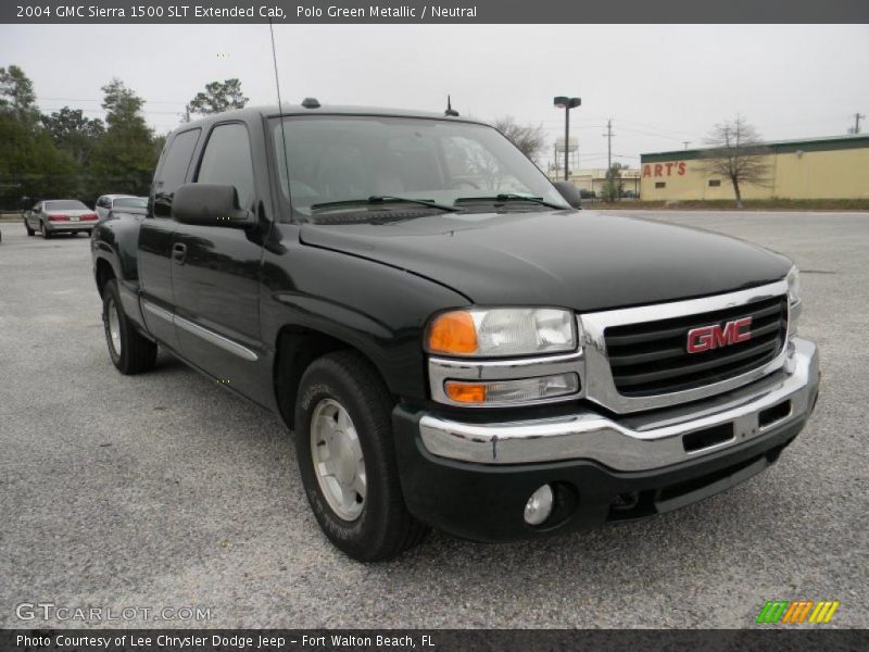 Polo Green Metallic / Neutral 2004 GMC Sierra 1500 SLT Extended Cab