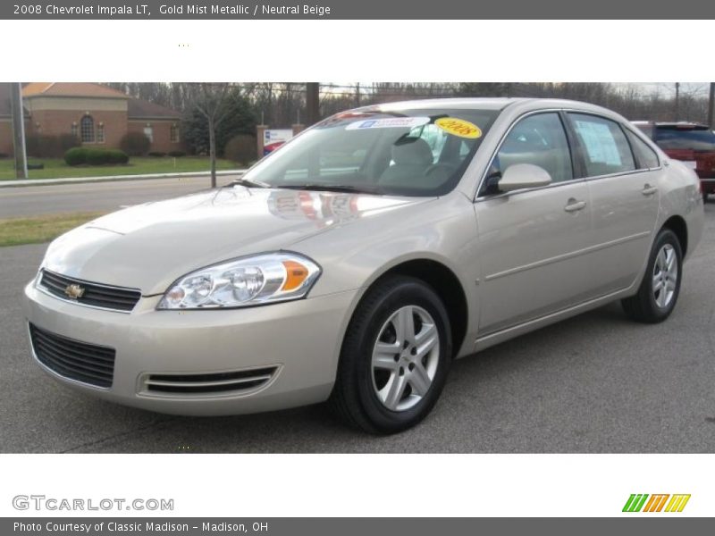 Gold Mist Metallic / Neutral Beige 2008 Chevrolet Impala LT