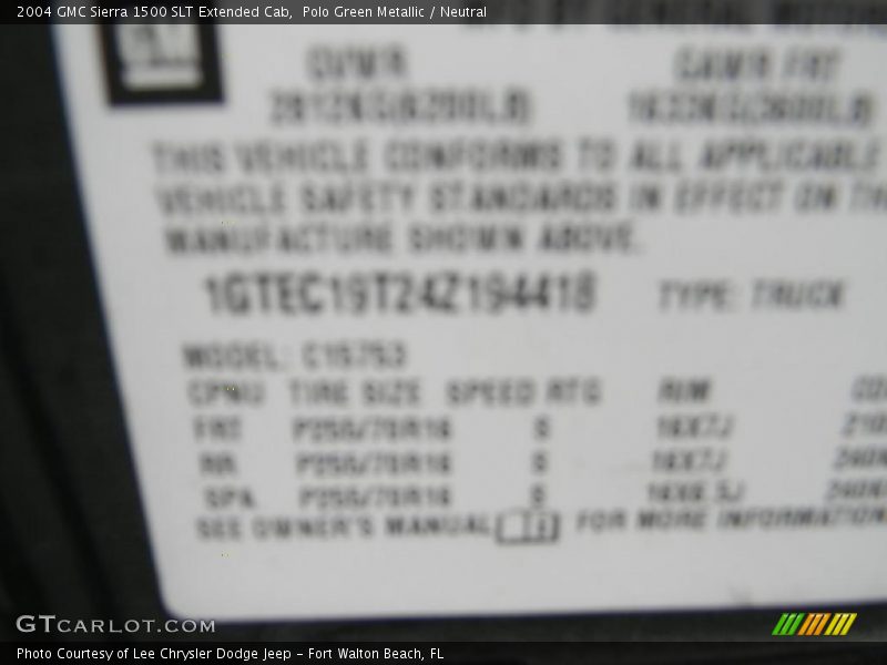 Polo Green Metallic / Neutral 2004 GMC Sierra 1500 SLT Extended Cab