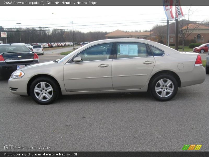 Gold Mist Metallic / Neutral Beige 2008 Chevrolet Impala LT