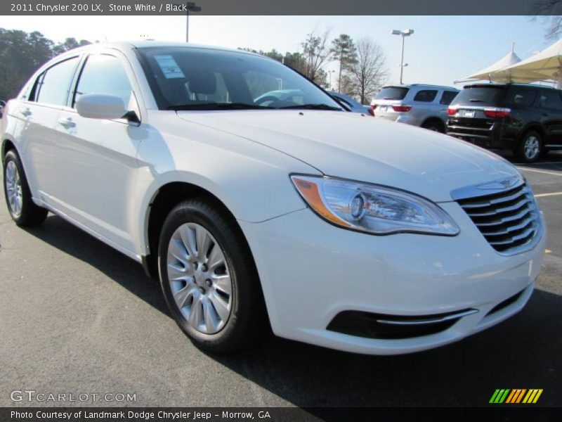 Stone White / Black 2011 Chrysler 200 LX