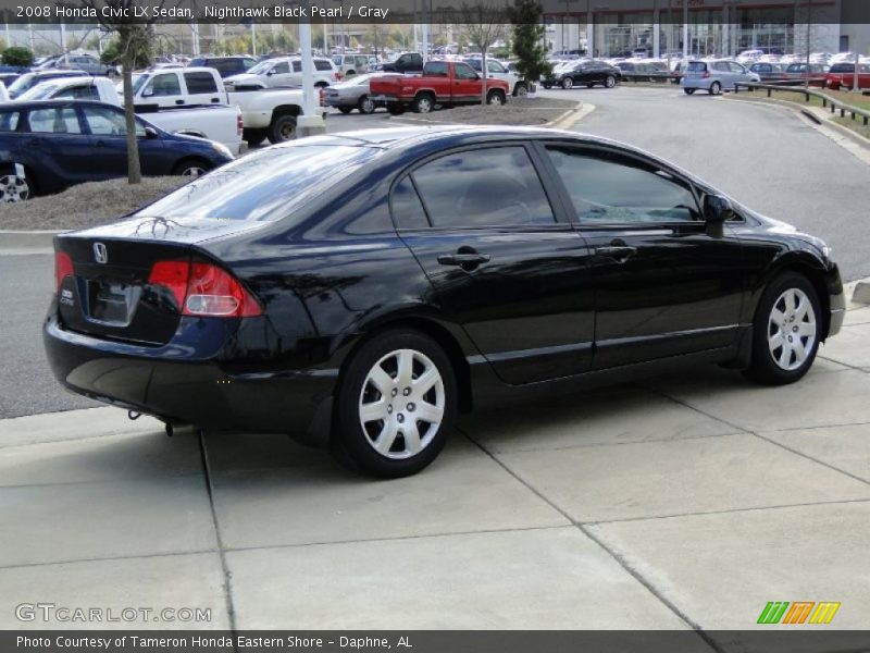 Nighthawk Black Pearl / Gray 2008 Honda Civic LX Sedan