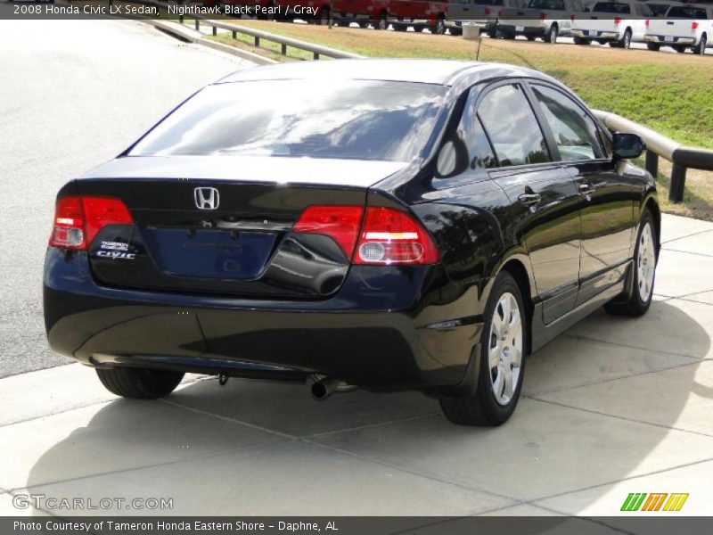 Nighthawk Black Pearl / Gray 2008 Honda Civic LX Sedan