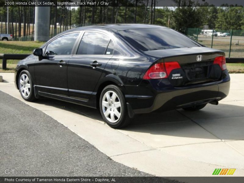 Nighthawk Black Pearl / Gray 2008 Honda Civic LX Sedan