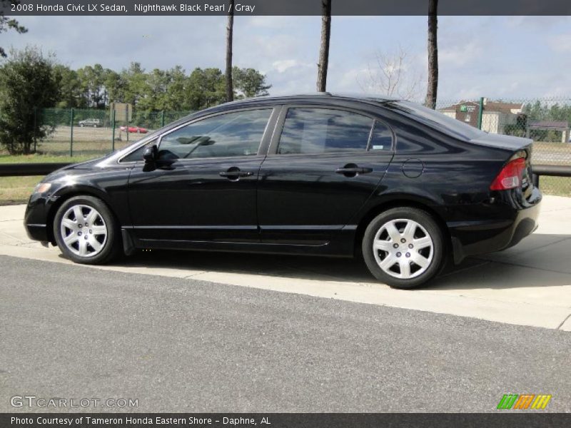 Nighthawk Black Pearl / Gray 2008 Honda Civic LX Sedan