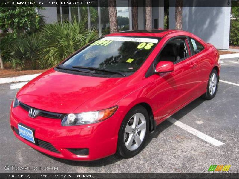 Rallye Red / Black 2008 Honda Civic EX-L Coupe